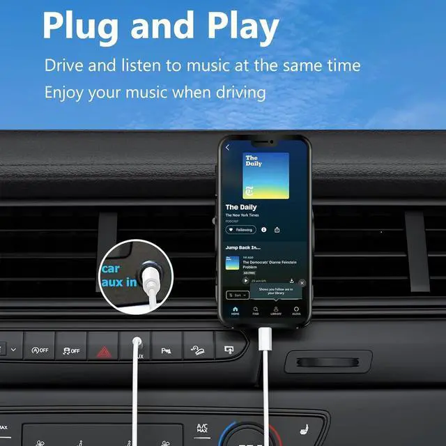 Alt view image 2 of 7 - USB C to 3.5mm Audio Aux Jack Cable Aux Cord for iPhone 16 Type C to 3.5mm Headphone Car Stereo Cord Compatible with iPhone 16 Plus /15 Pro Max  Galaxy S25 S24 S23 S22 Note 20 (White)