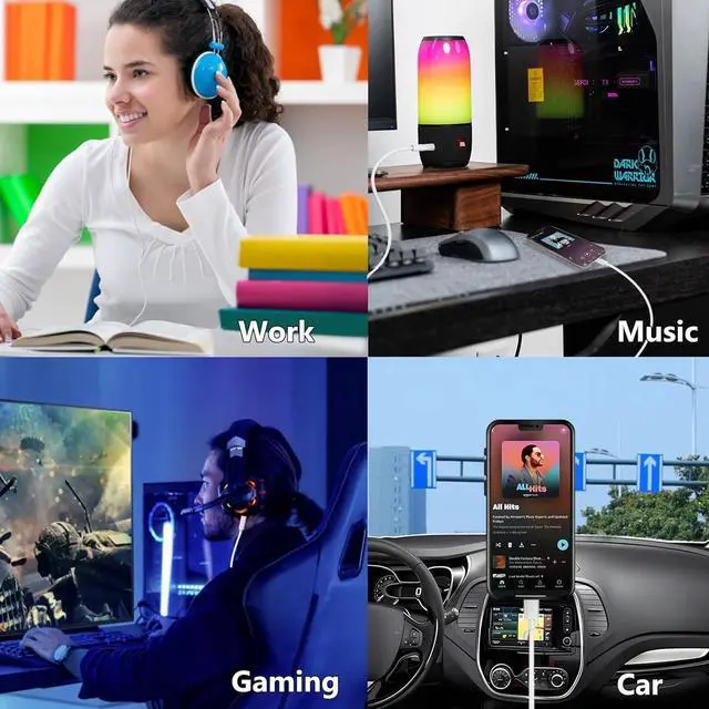 Alt view image 7 of 7 - USB C to 3.5mm Audio Aux Jack Cable Aux Cord for iPhone 16 Type C to 3.5mm Headphone Car Stereo Cord Compatible with iPhone 16 Plus /15 Pro Max  Galaxy S25 S24 S23 S22 Note 20 (White)