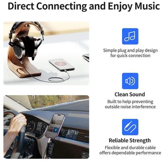 Alt view image 5 of 6 - 3.5mm TRS Stereo Aux Cable 10 Feet /3M Auxiliary Audio Hi-Fi 1/8 Inch Mini Jack Cable Cord Compatible for Smartphone Headphones Car Tablet Home Theater Speaker iPhone iPad iPod etc