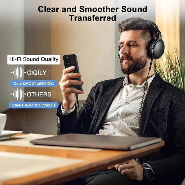 Alt view image 4 of 7 - USB C to 3.5mm Audio Aux Jack Cable for  Galaxy A56/A36/A16/A15/S25 Ultra/S24/S23/S22/S21/S20 6FT Type C to 3.5mm Headphone Audio Adapter Coiled Car Aux Cord for iPhone 16/15/Pixel 9a/8a/8/7/6