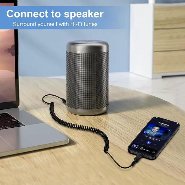 Alt view image 5 of 7 - USB C to 3.5mm Audio Aux Jack Cable for  Galaxy A56/A36/A16/A15/S25 Ultra/S24/S23/S22/S21/S20 6FT Type C to 3.5mm Headphone Audio Adapter Coiled Car Aux Cord for iPhone 16/15/Pixel 9a/8a/8/7/6