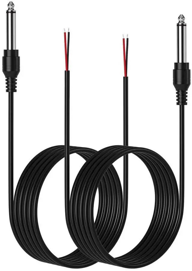 Alt view image 3 of 3 - 2-Pack 6FT Replacement 6.35mm Male Plug to Bare Wire Open End TS 2 Pole Mono 1/4 HiFi Speaker Plug Jack Amplifier Patch Audio Cable Microphone Cord for DJ Application DIY Connector Repair