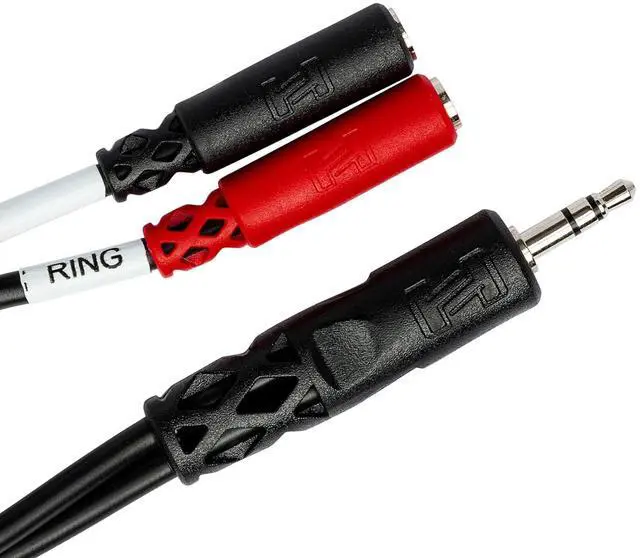 Alt view image 2 of 4 - Hosa YMM-261 3.5 mm TRS to Dual 3.5 mm TSF Stereo Breakout Cable Black