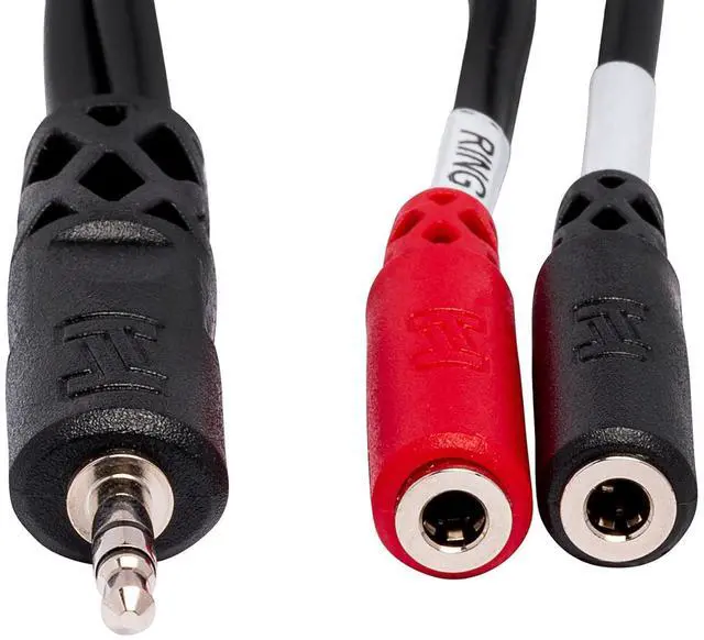 Alt view image 4 of 4 - Hosa YMM-261 3.5 mm TRS to Dual 3.5 mm TSF Stereo Breakout Cable Black