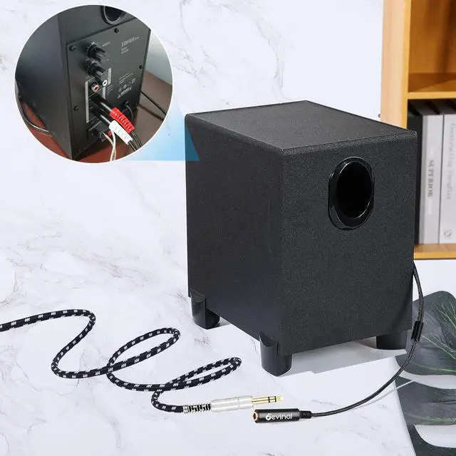 Alt view image 3 of 6 - TRS to Dual TS Breakout Cable - 1/4 Female Stereo to Dual 6.35mm TS Male Adapter & 6.35mm Female to 2 x 1/4 Mono Y Splitter - 1 ft