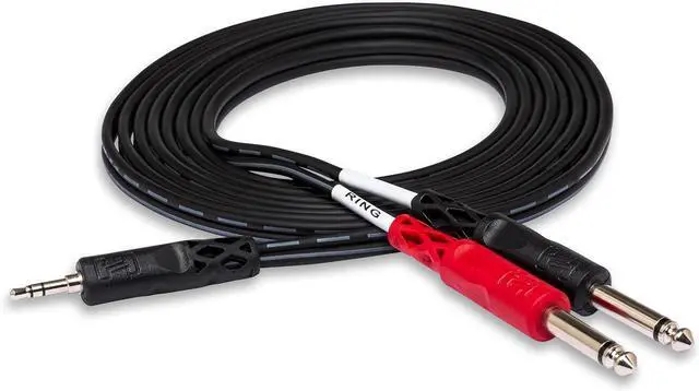 Alt view image 4 of 4 - Hosa CMP-153 3.5 mm TRS to Dual 1/4 TS Stereo Breakout Cable 3 Feet Laptop