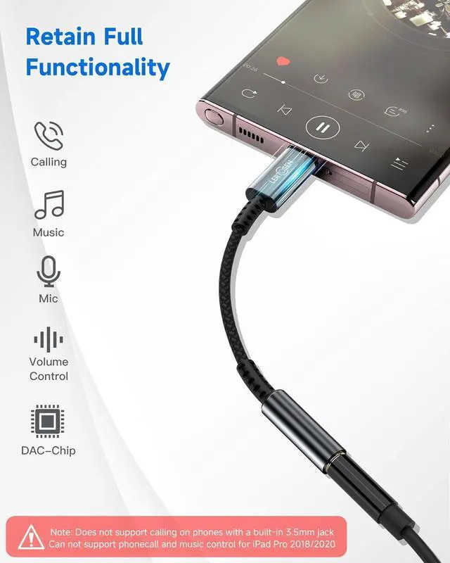 Alt view image 2 of 7 - 2 Pack USB C to 3.5mm Headphone Jack Adapter  HiFi Audio Dongle Type C to Aux Female Cable Cord Compatible with iPhone 16/15 Pro Max  S25/S24/S23 iPad Pro Pixel MacBook