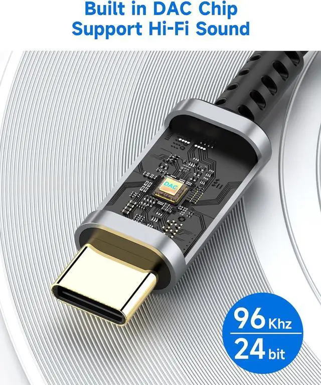 Alt view image 3 of 7 - 2 Pack USB C to 3.5mm Headphone Jack Adapter  HiFi Audio Dongle Type C to Aux Female Cable Cord Compatible with iPhone 16/15 Pro Max  S25/S24/S23 iPad Pro Pixel MacBook