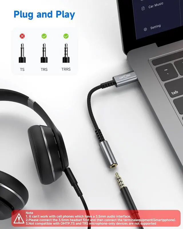 Alt view image 5 of 7 - 2 Pack USB C to 3.5mm Headphone Jack Adapter  HiFi Audio Dongle Type C to Aux Female Cable Cord Compatible with iPhone 16/15 Pro Max  S25/S24/S23 iPad Pro Pixel MacBook
