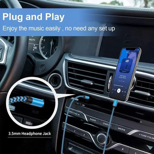 Alt view image 2 of 7 - USB C to 3.5mm Audio Aux Jack Cable 3FT Type C to Headphone Audio Adapter Hi-Fi Car Stereo Braided Aux Cord for  Galaxy A16/A15/A54/A55/S25/S24 Ultra/S23/S22/S21/S20/iPhone 16/Pixel 9/8