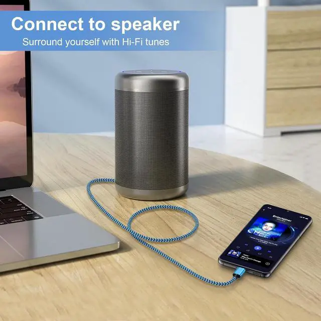 Alt view image 5 of 7 - USB C to 3.5mm Audio Aux Jack Cable 3FT Type C to Headphone Audio Adapter Hi-Fi Car Stereo Braided Aux Cord for  Galaxy A16/A15/A54/A55/S25/S24 Ultra/S23/S22/S21/S20/iPhone 16/Pixel 9/8