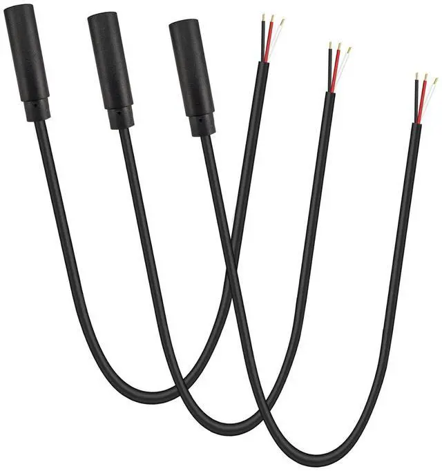 Main image of (3 Pack Replacement 3.5mm Female Jack to Bare Wire Open End TRS 3 Pole Stereo 1/8 3.5mm Jack Plug Connector Audio Cable for Headphone Headset Earphone Cable Repair