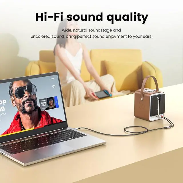 Alt view image 6 of 7 - USB to RCA Cable USB to Dual RCA Stereo Y Splitter Cord Jack Adapter Nylon Braided Stereo Audio Converter Compatible with Laptop PC DVD Player Speaker Power Amplifier