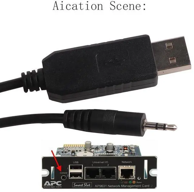 Alt view image 5 of 7 - AP9630 AP9631 940-0299A Console Cable for APC Network Management Card P2303GT USB RS232 Serial to 2.5mm TRS Stereo Jack Plug PC Link (6FT)