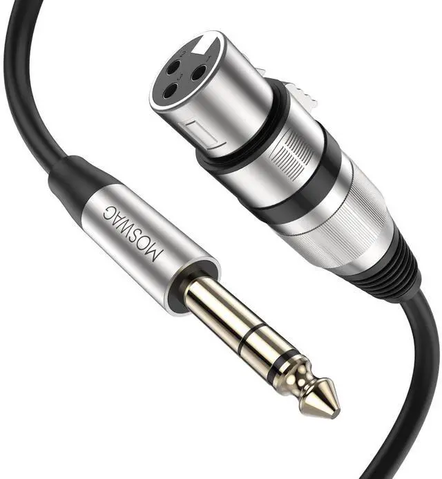 Main image of XLR Female to 1/4 TRS Cable 6.35mm TRS Jack 3M/10FT Microphone Cable for Power Amplifier Audio Sound Consoles Mixer SoundBox Microphone Receiver Professional Camera