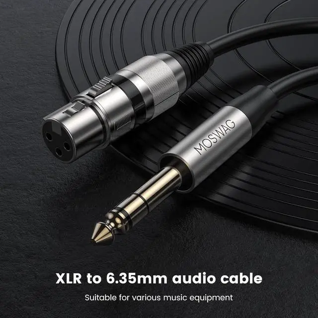 Alt view image 2 of 6 - XLR Female to 1/4 TRS Cable 6.35mm TRS Jack 3M/10FT Microphone Cable for Power Amplifier Audio Sound Consoles Mixer SoundBox Microphone Receiver Professional Camera