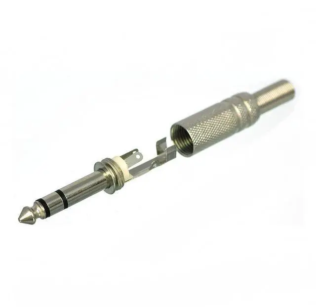Alt view image 3 of 5 - 6.35mm 1/4 Inch Stereo Male Metal Connector with Spring Strain Relief Plug Coax Audio Mic Solder Adapter (10 Pack)