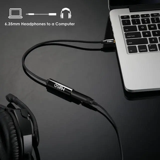 Alt view image 3 of 6 - 1/4 to 3.5mm Instrument Cable TRS Headphone Adapter 6.35mm Female to 3.5mm Male 1/8 to 1/4 Stereo Audio Adapter for Amplifier Guitar Piano Speaker to Phone Laptop Headphone - 12inch/30cm