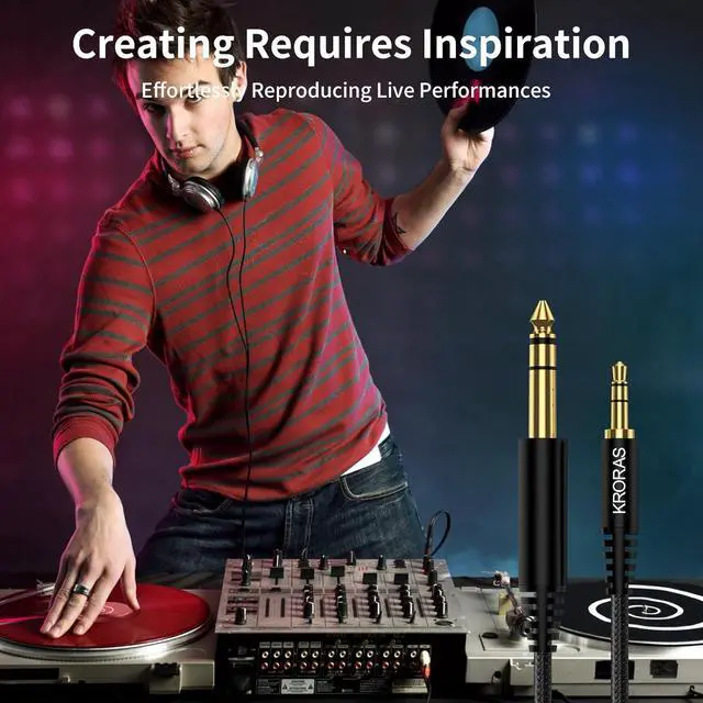 Alt view image 6 of 7 - 3.5mm to 6.35mm Stereo Audio Cable 10 Feet 1/8 to 1/4 TRS Audio Cable with Zinc Alloy and Nylon Braid for Guitar Laptop Home Theater Devices Speaker and Amplifiers ect