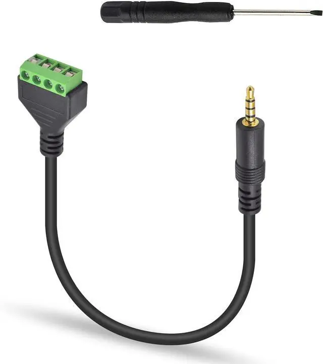 Alt view image 2 of 7 - 3.5mm Speaker Wire Adapter 3.5mm (1/8) 4 Pole Stereo TRRS Male Jack to AV 4 Screw Terminal Block Balun Connectors Cable 30cm (1/8inch/ 4pin)