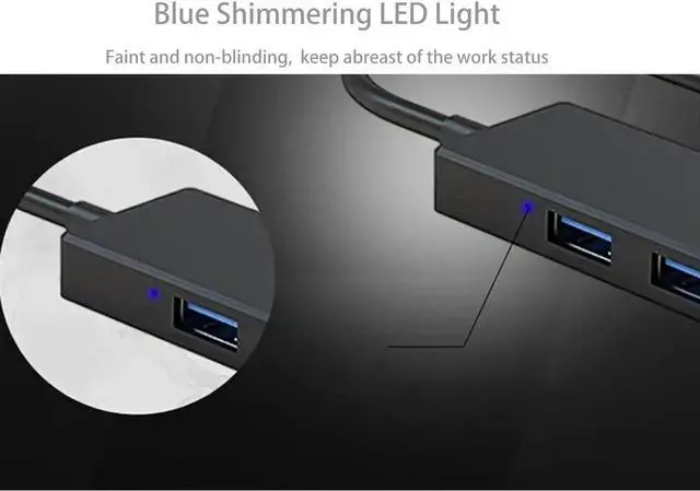 Alt view image 3 of 7 - 4-Port USB 3.0 Hub Ultra-Slim Data USB Hub for MacBook Mac Pro Mac mini iMac Surface Pro XPS PC Flash Drive Mobile HDD (U1 0.59ft)