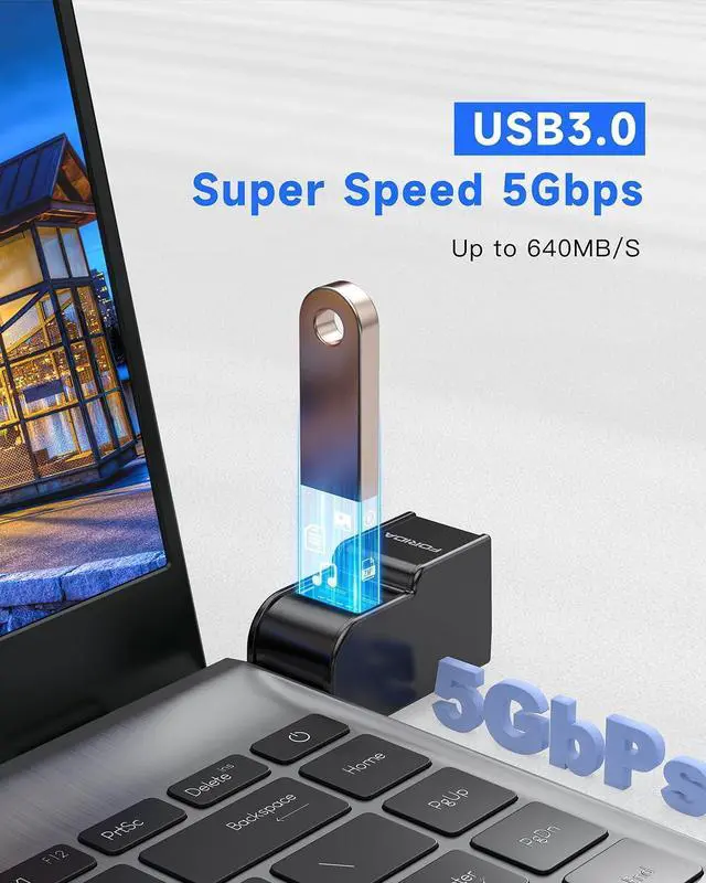 Alt view image 3 of 7 - 3 Ports USB 3.0 Adapter USB Hub with 1 USB 3.0 and 2 USB 2.0 Ports Portable USB Port Splitter for Keyboard Mobile Hard Disk U Disk Camera Mouse etc (Black)