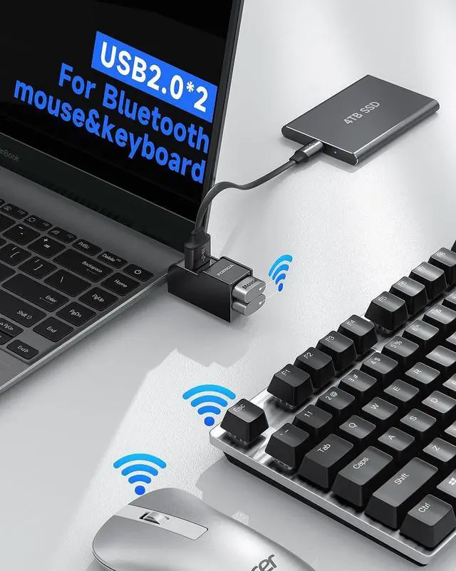 Alt view image 4 of 7 - 3 Ports USB 3.0 Adapter USB Hub with 1 USB 3.0 and 2 USB 2.0 Ports Portable USB Port Splitter for Keyboard Mobile Hard Disk U Disk Camera Mouse etc (Black)