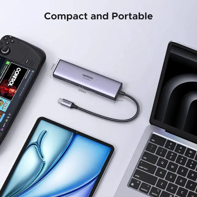 Alt view image 6 of 7 - Revodok 7 in 1 USB C Hub Gigabit Ethernet Adapter 4K@60Hz HDMI 100W PD Charging USB A Data Ports SD/TF Card Reader Compatible with Mac M1 M2 M3 iPad iPhone 15 Pro/Pro Max Steam Deck