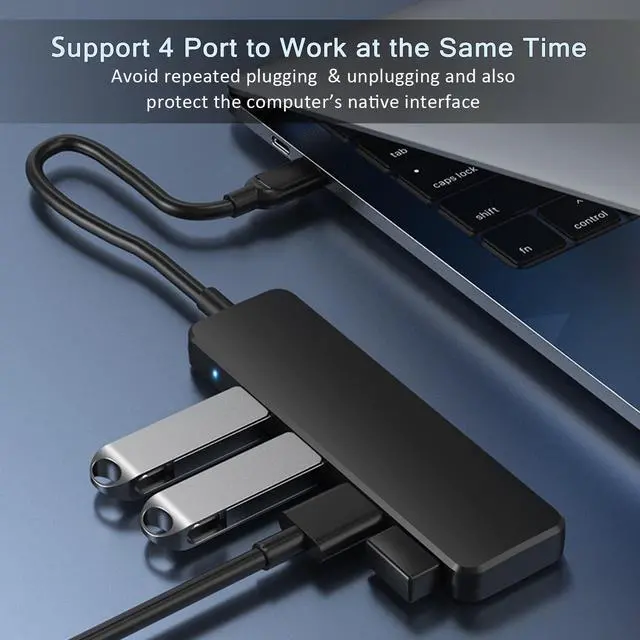 Alt view image 2 of 7 - USB Hub for Laptop 4-Port USB 3.0 Hub USB Splitter USB Extender for Laptop MacBook Mac Pro Mac mini iMac Surface Pro XPS PC Flash Drive Mobile HDD