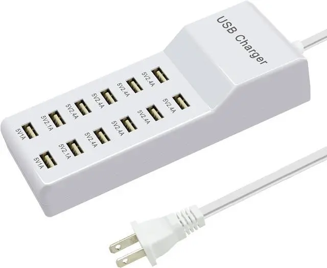 Main image of USB Charging Station with 12 Port Power Strip Fast Charging hub for Multiple Devices Compatible with Cell Phones Tablets Laptops (12 USB Ports)