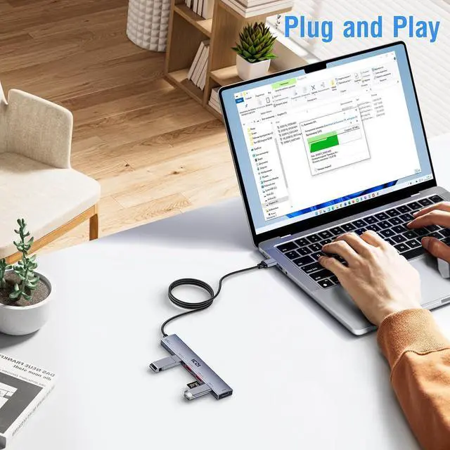 Alt view image 6 of 7 - ICZI USB 3.2 Hub 10Gbps 4 Port USB 3.2 Gen 2 Splitter with 4FT Cable for Laptop, Desktop PC, Xbox, PS5, iMac, Surface Pro, Xps