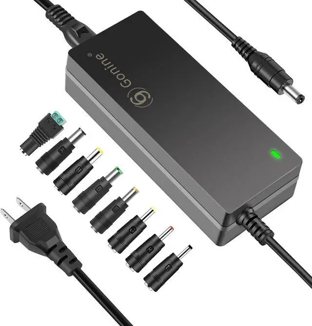 Main image of 12V 5A Power Supply Adapter AC 100-240V 50-60Hz to DC in 12V 60W Power Cord Suit for 12 Volt 5.0A 4A 3.5A 3A LCD Monitor LED Strips Light CCTV Security Camera with 8 Connector.