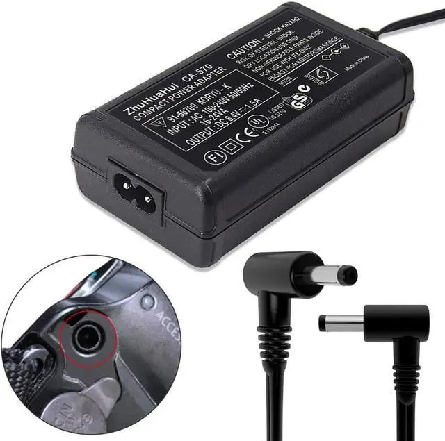 Alt view image 2 of 7 - CA-570 AC Adapter Charger Compatible with Canon VIXIA HV/HF/HG Series: VIXIA HV10 VIXIA HV20 VIXIA HV30 VIXIA HF M32 VIXIA HF10 VIXIA HF11 VIXIA HF200 VIXIA HF20 VIXIA HF S10 VIXIA HF S100