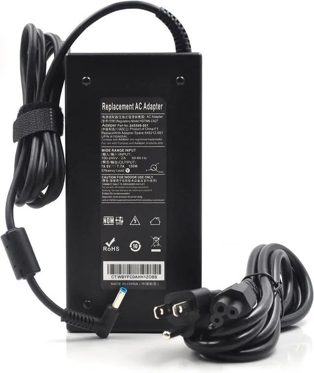 Main image of 150W Power Supply Charger 19.5V 7.7A AC Adapter Laptop Charger for HP ZBook Studio15 G3 G4 G5 HP ZBook G3 G4 OMEN x by 15 17 ADP-150XB B 710415-001 776620-001 75626-003 917677-003 with Power Cord