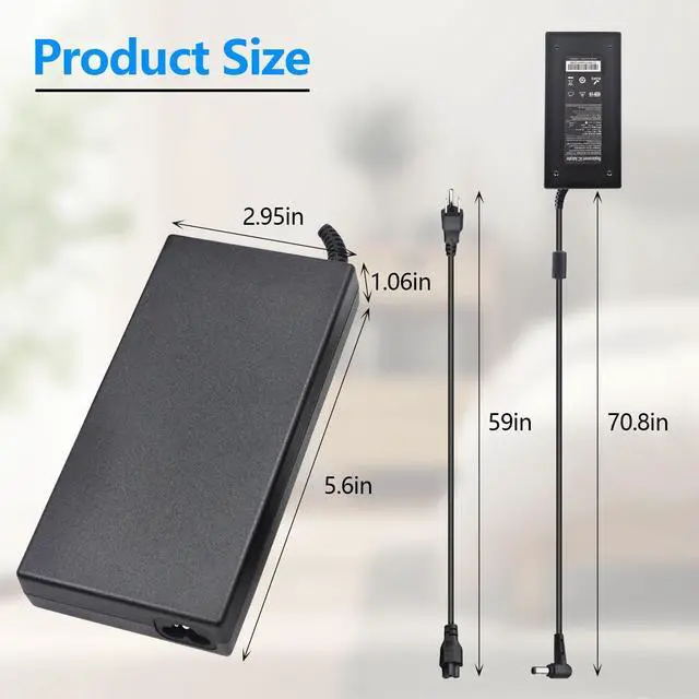 Alt view image 2 of 7 - 150W Power Supply Charger 19.5V 7.7A AC Adapter Laptop Charger for HP ZBook Studio15 G3 G4 G5 HP ZBook G3 G4 OMEN x by 15 17 ADP-150XB B 710415-001 776620-001 75626-003 917677-003 with Power Cord