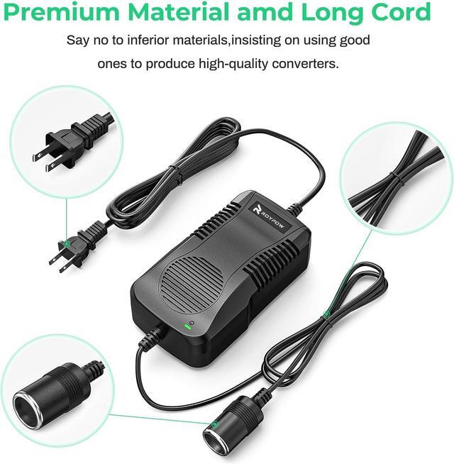 Alt view image 2 of 7 - AC to DC Converter 180W (Max 200W) 15A 100V~120V to 12V Car Cigarette Lighter Socket AC/DC Power Supply Adapter 120V/110V to 12V Converter Transformer for Inflator Car Refrigerator