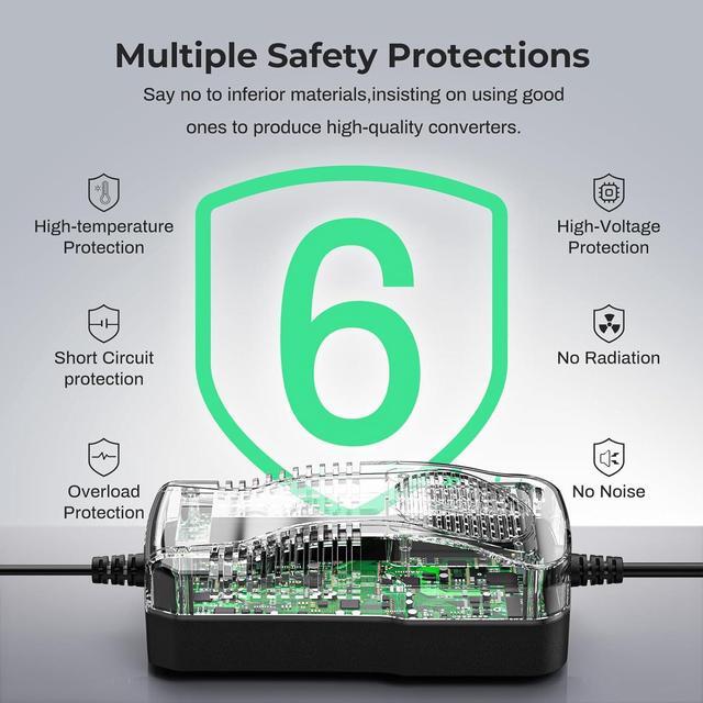 Alt view image 5 of 7 - AC to DC Converter 180W (Max 200W) 15A 100V~120V to 12V Car Cigarette Lighter Socket AC/DC Power Supply Adapter 120V/110V to 12V Converter Transformer for Inflator Car Refrigerator