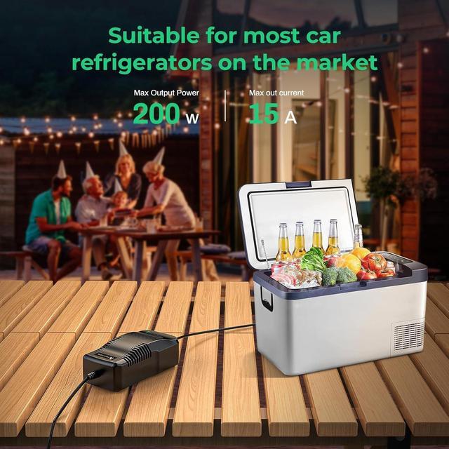 Alt view image 7 of 7 - AC to DC Converter 180W (Max 200W) 15A 100V~120V to 12V Car Cigarette Lighter Socket AC/DC Power Supply Adapter 120V/110V to 12V Converter Transformer for Inflator Car Refrigerator