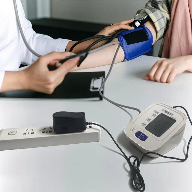 Alt view image 5 of 6 - AC Adapter for Omron Healthcare 5 7 10 Series - AC Power Adapter Compatible with Omron Blood Pressure Monitor Power Supply Charge Cord Replacement for Hem-ADPTW5 [Output DC 6V 1A]
