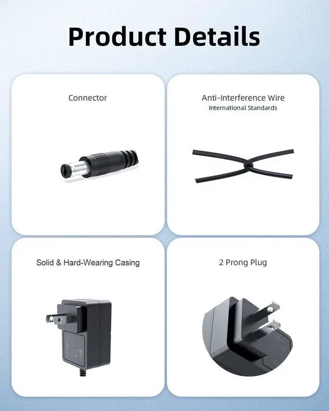 Alt view image 2 of 6 - 9V AC Adapter Compatible with Brother P-Touch UL Listed Charger for PT-D200 PT-D200G PT-D202 PT-D215e PTH110 PT-1880 PT-1890 PT-1280 PT-1290 PT-1830 AD-24 AD-24ES AD-60 Label Maker Power Supply