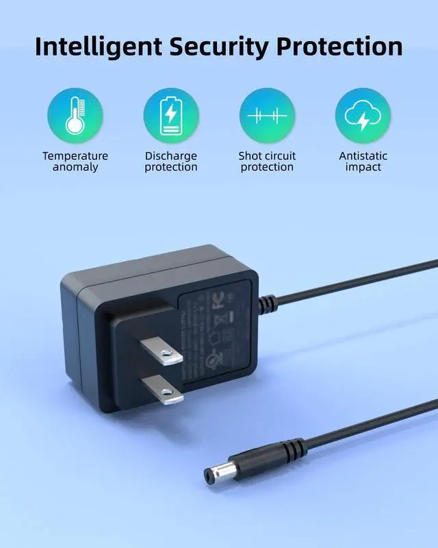 Alt view image 4 of 6 - 9V AC Adapter Compatible with Brother P-Touch UL Listed Charger for PT-D200 PT-D200G PT-D202 PT-D215e PTH110 PT-1880 PT-1890 PT-1280 PT-1290 PT-1830 AD-24 AD-24ES AD-60 Label Maker Power Supply