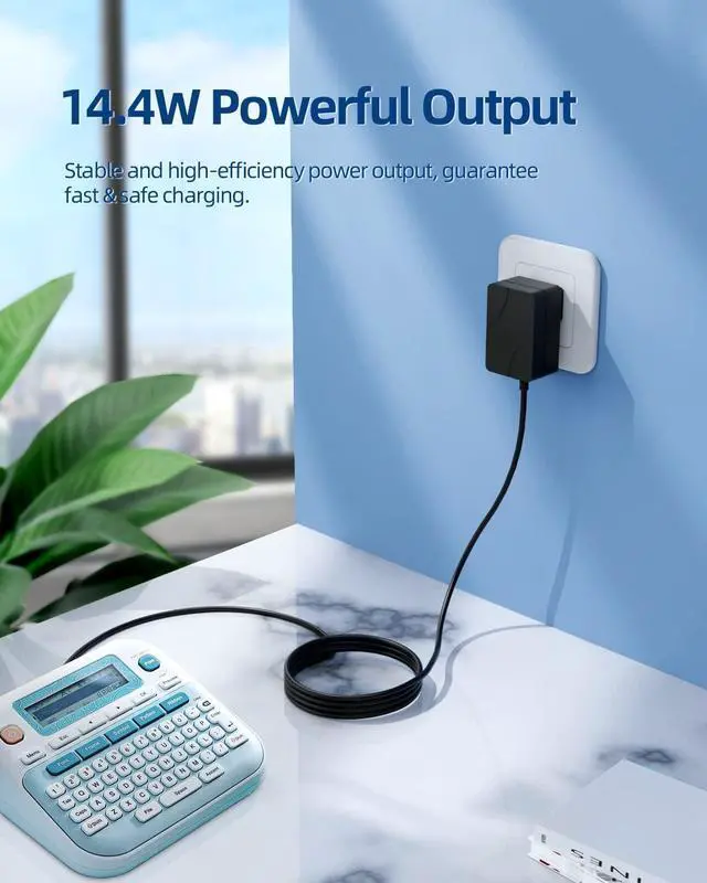 Alt view image 6 of 6 - 9V AC Adapter Compatible with Brother P-Touch UL Listed Charger for PT-D200 PT-D200G PT-D202 PT-D215e PTH110 PT-1880 PT-1890 PT-1280 PT-1290 PT-1830 AD-24 AD-24ES AD-60 Label Maker Power Supply