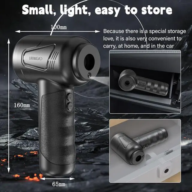 Alt view image 6 of 7 - Compressed Air Duster-Cordless Air Blower-Electric Air Duster for Cleaning Keyboard PC-Air Cleaning Kit-3 Speed Duster Cleaner with LED-Light-no Canned air dusters-car Dusters