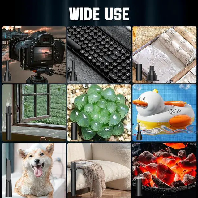 Alt view image 7 of 7 - Compressed Air Duster-Cordless Air Blower-Electric Air Duster for Cleaning Keyboard PC-Air Cleaning Kit-3 Speed Duster Cleaner with LED-Light-no Canned air dusters-car Dusters