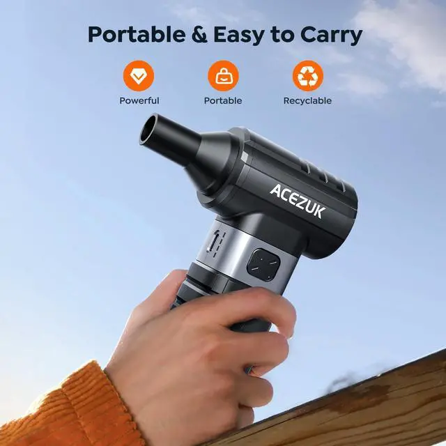 Alt view image 4 of 7 - Compressed Air Duster 4-Gear Adjustable 300000RPM Electric Air Duster Rechargeable Brushless Motor Mini Cordless Air Blower for Keyboard Electronics Car and Home Cleaning Replaces Compressed Air Can