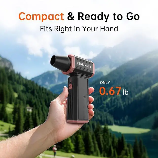 Alt view image 7 of 7 - SAILHAP Compressed Air Duster 300000RPM Cordless Electric Duster Brushless Motor Replace Canned Air Rechargeable Durable Blower for PC Car Computers Keyboard Snow Removal & Outdoor Great Gift