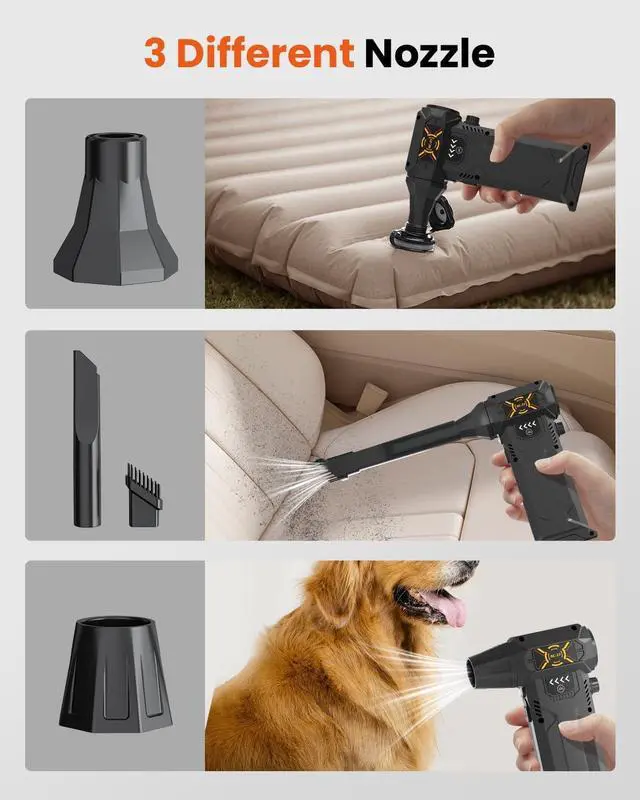 Alt view image 6 of 7 - Electric Air Duster-380000RPM Compressed Air Duster Super High-Speed Air Blower Replace Compressed Air Cans Keyboard and PC Clean Adjustable Air Blower for Outdoors Car Home (AC-27)