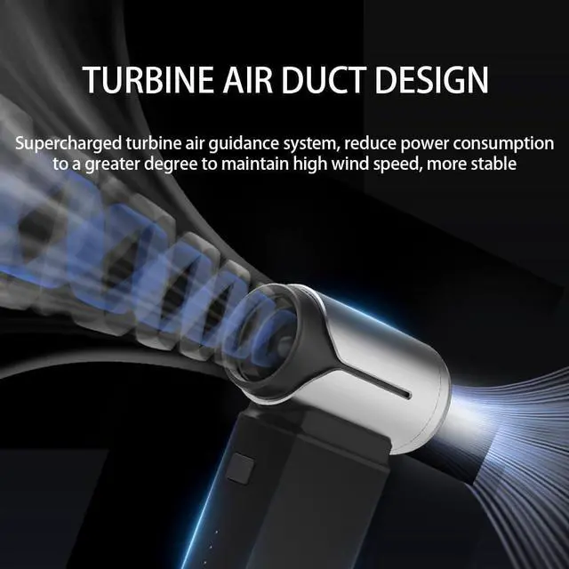 Alt view image 7 of 7 - Electric Compressed Air Duster 130 000RPM Portable Small Super Power Cordless Air Duster Blow and Suction High Speed Air Blower Turbo Fan Dust Blower for Computer Keyboard House Travel Outdoor Car