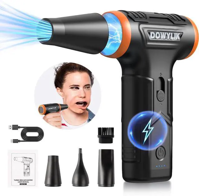 Main image of Compressed Air Duster 220000RPM Canned Air Duster for Computer Cleaning Kit 3 Speed Compressed Air Can with LED Light Electric Air Duster for Cleanning Car PC Electronics