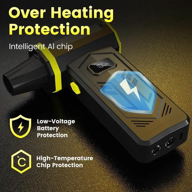 Alt view image 7 of 7 - Compressed Air Duster 360000RPM Electric Air Duster with LED Display 4 Gear Adjustable Rechargeable Cordless Jet Dry Blower Replace Compressed Air Can Air Duster for Car Computer Home Outdoors